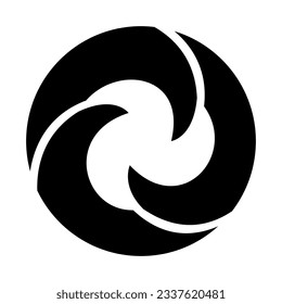 Black Wave Shaped Letter O Icon on a White Background