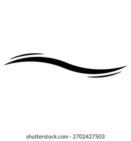 Black wave silhouette creating smooth motion flowing wave lines design symbolizing movement and elegance