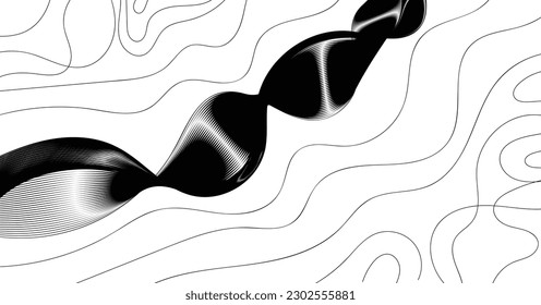 black wave vector abstract background 