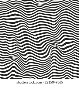 Black wave vector seamless pattern.
