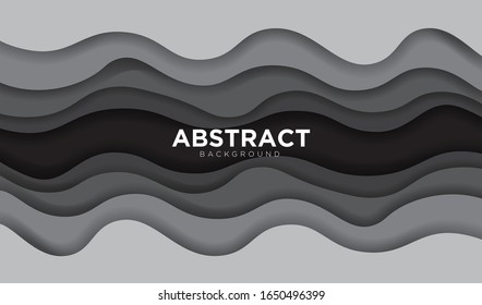 Black waves design background. vector illustration