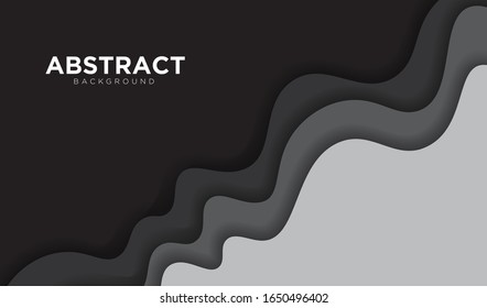 Black waves design background. vector illustration