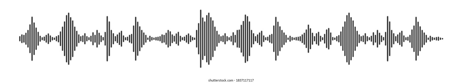 Black waves as equalizer isolated on black background. Vector Illustration