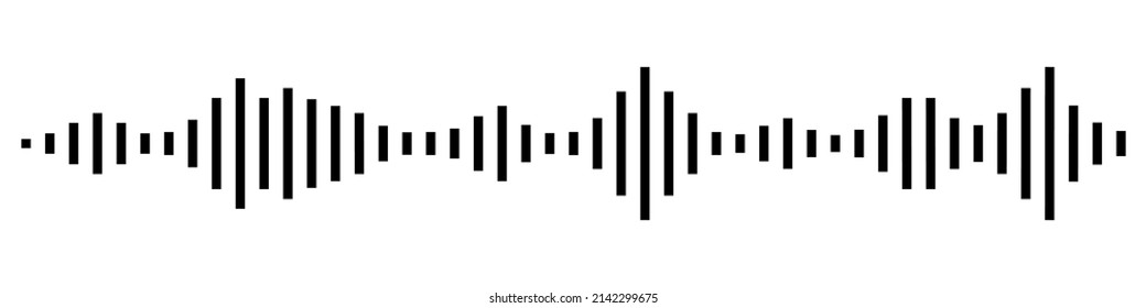 Black waves as equalizer. Vector illustration isolated white background