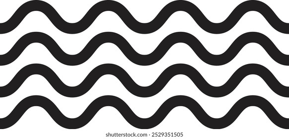 Ícone de ondas pretas. ícone Frequência 
isolado no fundo branco. em estilo moderno. Ilustração vetorial