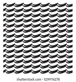 Black waves icons set on white background. Vector Illustration.