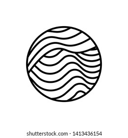 Black Waves logo template. Simple Water Wave symbol and icon Logo Template isolated on white background. Abstract ornamental emblem for business, travel, tourism and ecology concepts, health.