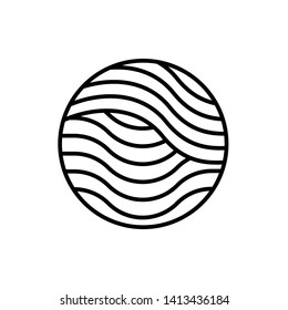 Black Waves logo template. Simple Water Wave symbol and icon Logo Template isolated on white background. Abstract ornamental emblem for business, travel, tourism and ecology concepts, health.