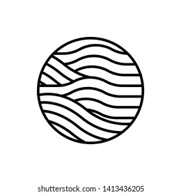 Black Waves logo template. Simple Water Wave symbol and icon Logo Template isolated on white background. Abstract ornamental emblem for business, travel, tourism and ecology concepts, health.