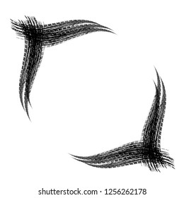 Black waves tire track frame isolated on white background