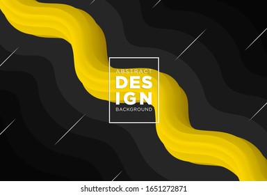Black Wavy Hintergrund mit 3D Gold Flow Form perfekt für Ihr Design Projekt, Bildschirmhintergrund, Banner, Cover, Poster, etc. EPS10 Vektorillustration.