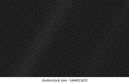 Black wavy background. Abstract realistic cover layout template.