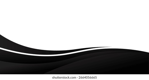 Fondo ondulado negro de las curvas con el espacio blanco para el diseño del Anuncio y de la cubierta del negocio