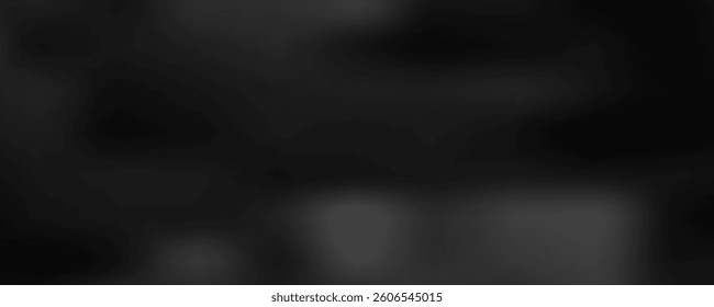 Black wavy gradient mesh seamless bg. Vector illustration with soft transition