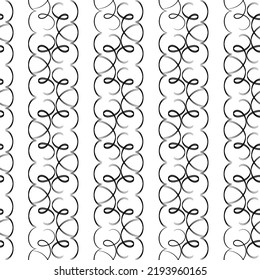 Black wavy line on white seamless pattern. Fashion graphic background design. Modern stylish abstract texture. Design monochrome template for prints, textiles, wallpaper, website. Vector illustration