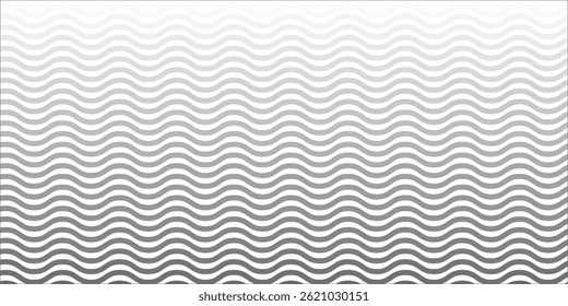 Black wavy line seamless pattern. Waves lines on white background. Ripple texture.