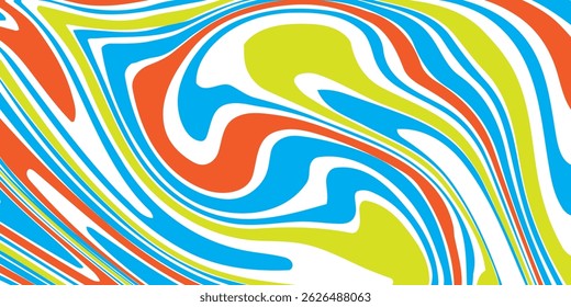 black wavy lines abstract background. Trendy psychedelic retro style backdrop. Waves, swirl and twirl pattern. Twisted distorted vector texture. Y2k aesthetic design. vector