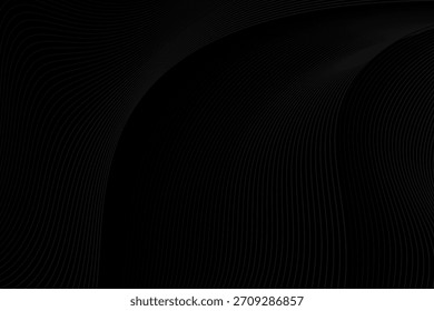 Fundo abstrato de linhas onduladas pretas padrão mínimo sutil textura de fundo