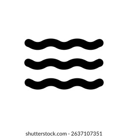 Black wavy lines icon on white background.