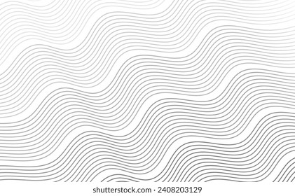 Black Wavy Lines Isolated on White Abstract Background Design. abstract wave background vector