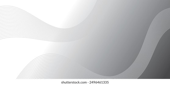 Black Wavy Lines Isolated on White Abstract Background Design