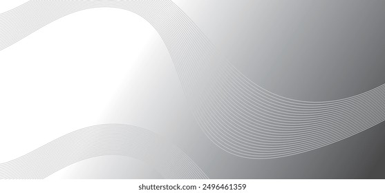 Black Wavy Lines Isolated on White Abstract Background Design