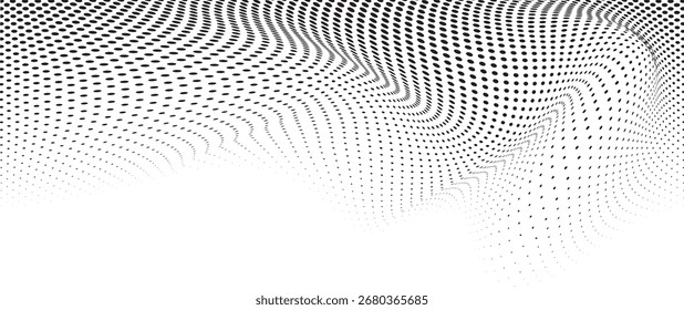 Black Wavy Lines Isolated on White Abstract Background Design, vector illustration.