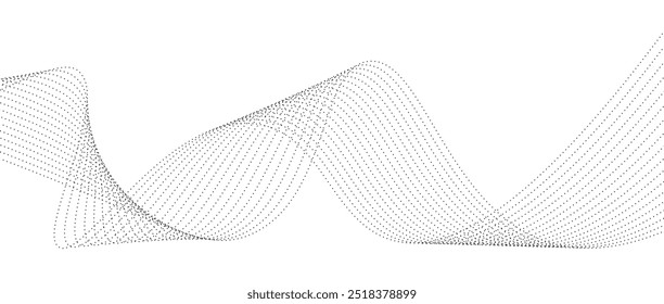 A black wavy particle lines isolated