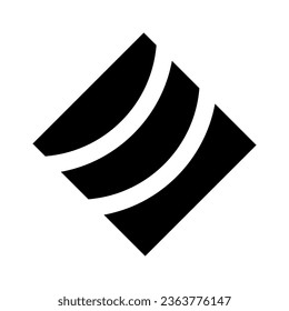 Black Wavy Shaped Abstract Diamond Square Icon on a White Background