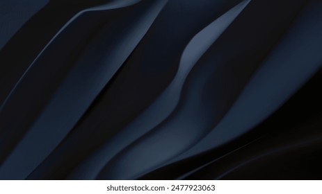 Fondo abstracto de Formas onduladas negras. Ilustración vectorial