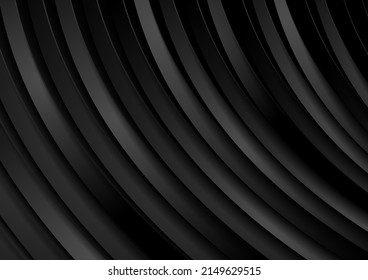 Black wavy stripes abstract technology geometric background. Vector graphic design