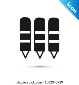 Black Wax crayons for drawing icon isolated on white background.  Vector Illustration