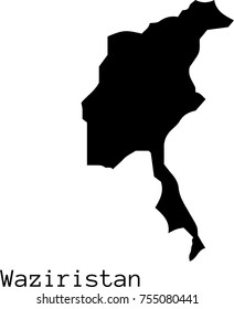 Black Waziristan map vector silhouette