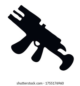 black weapon on a white background