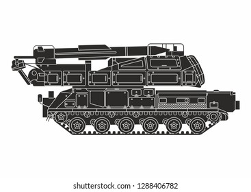 black weaponry on the white background