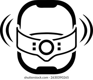 Black wearable device silhouette icon design with transparency suitable for technology