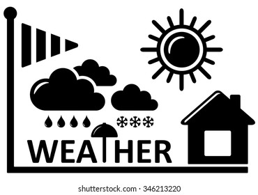 black weather concept symbol for meteorology industry