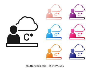 Black Weather forecast icon isolated on white background. Set icons colorful. Vector