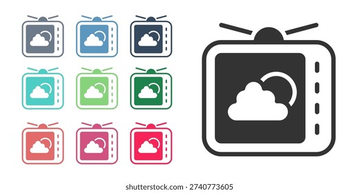 Black Weather forecast icon isolated on white background. Set icons colorful. Vector