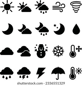 It's a black weather icon set