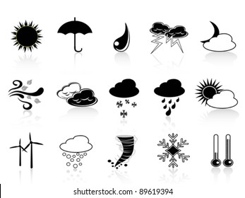 black weather icon set