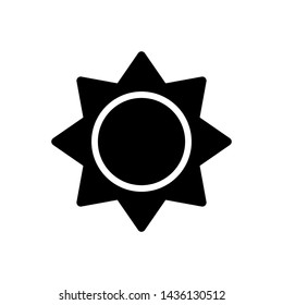 Black weather sunny day icon in simple style. Climate sign, vector illustration for print, web, mobile app, widget