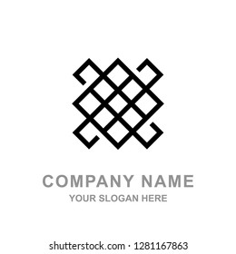 Black Weave Geometric Logo Vector