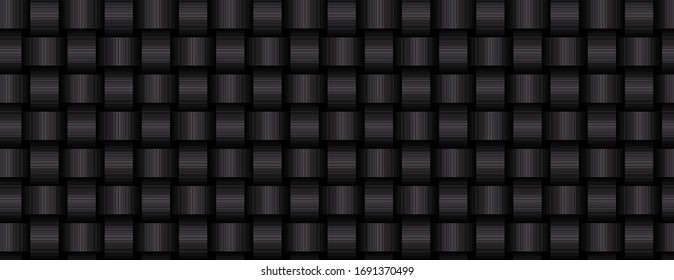 black weaving bending geometric background.	