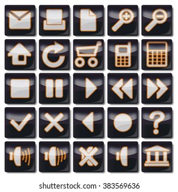 Black web business icons
