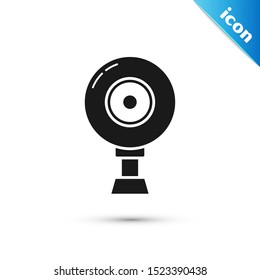 Black Web camera icon isolated on white background. Chat camera. Webcam icon.  Vector Illustration
