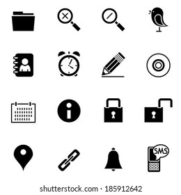 Black web and communication Set icon