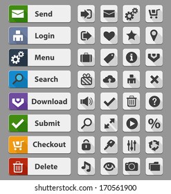 Black web design buttons set. Vector illustration