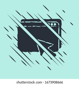 Schwarzes Web Design und Entwicklungskonzepte Symbol einzeln auf grünem Hintergrund. Glitzer Stil. Vektorillustration-Illustration