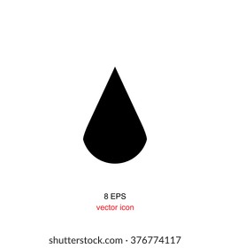 black web drop or rain icon on white background